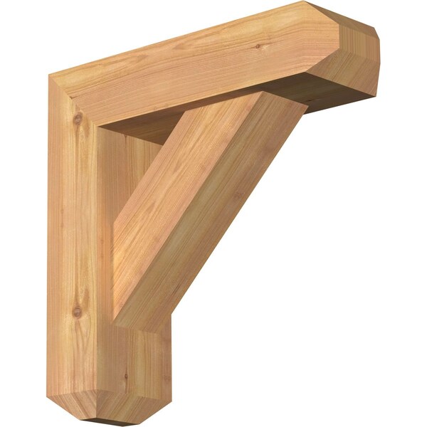 Ekena Millwork Traditional Craftsman Smooth Bracket w/ Offset Brace, Western Red Cedar, 5 1/2"W x 18"D x 18"H BKT0604X18X18TRA04SWR - main
